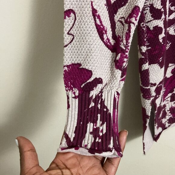 Soft Surroundings NWT Marin Waffle Knit Floral Print Sweater size Medium Fall - Picture 4 of 8